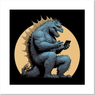 Godzilla Texting Posters and Art